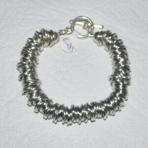 Silver Multi-Ring Toggle Bracelet - 3/8" - NEW
